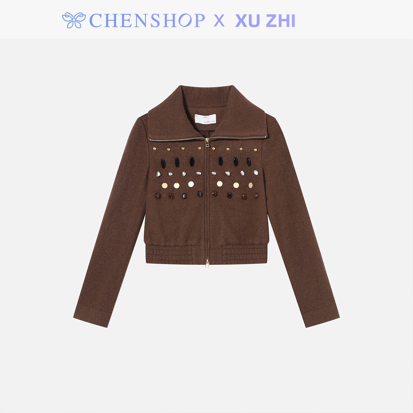 XUZHI羊毛拉链开衫外套