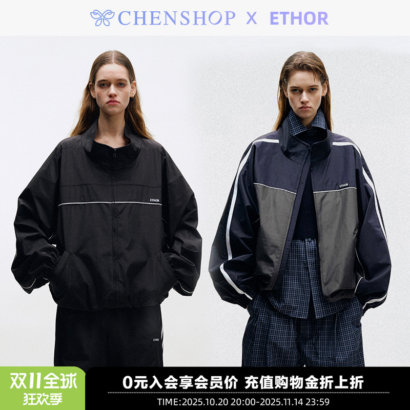 春夏新款大领子拉链夹克外套百搭