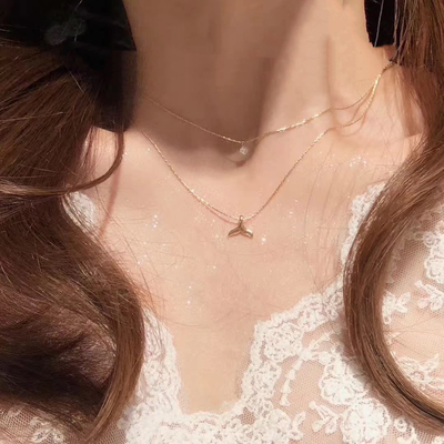 人鱼泪重磅推荐14K保色可水洗双层于一体意大利进口极细盒子链