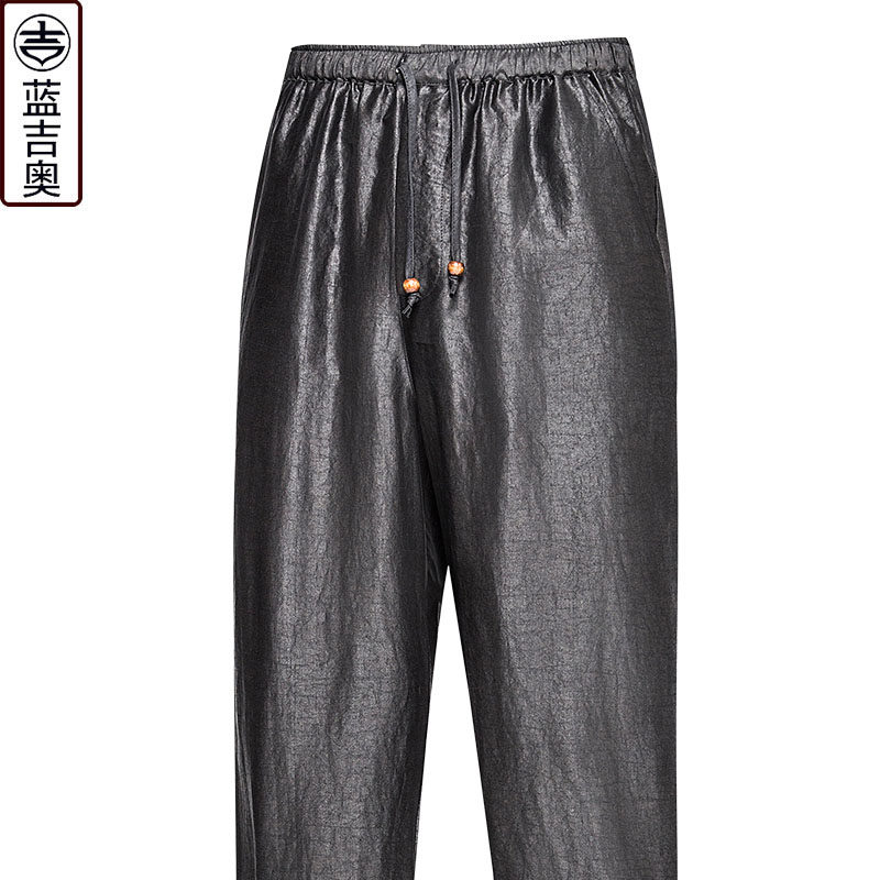 High-end gambiered Guangdong gauze Tang costume trousers Real silk Silkworm silk motion Elastic waist Casual pants Chinese style Men's trousersin the Men's clothing, Casual pants  category - from Buy2taobao.com to provide professional Taobao agent buy service