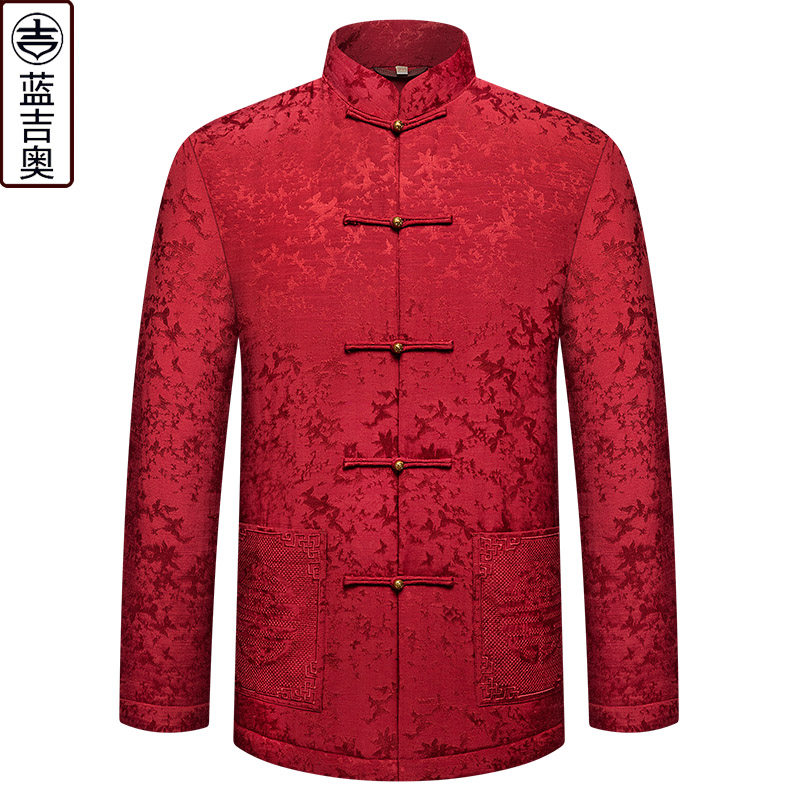 男士唐装冬季棉袄爸爸中式婚礼服爷爷老人过寿生日衣服中国风外套