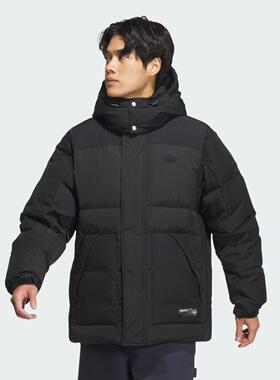 阿迪达斯三叶草面包服2024男可拆卸连帽工装羽绒服JD3753 JD3754