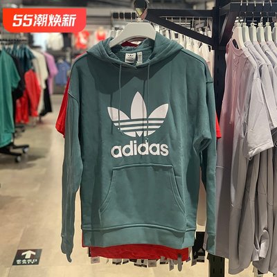 阿迪达斯卫衣三叶草女运动服大LOGO正品连帽休闲正品套头衫GN2954