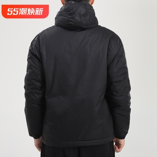 阿迪达斯棉服男装 正品 Adidas秋冬新款 休闲防风连帽保暖外套GH4601