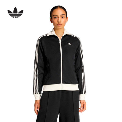 adidas阿迪达斯三叶草漏斗领TRACK TOP夹克春女针织外套 KD7969