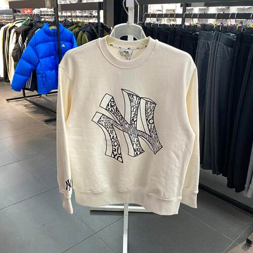 专柜正品MLB男女卫衣NY宽松圆领套头衫3AMTI0121 3AMTU0131-07BLL