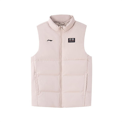 专柜2024冬李宁男子鸭绒舒适保暖羽绒马甲AMRU107-2-3