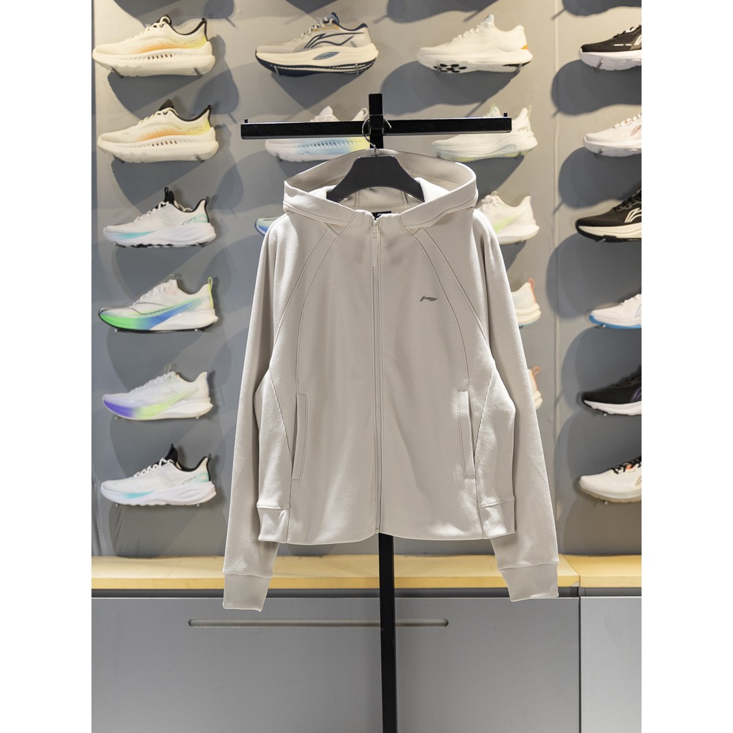 李宁运动卫衣2025冬季新款女子加绒保暖宽松开衫连帽外套AWDV944