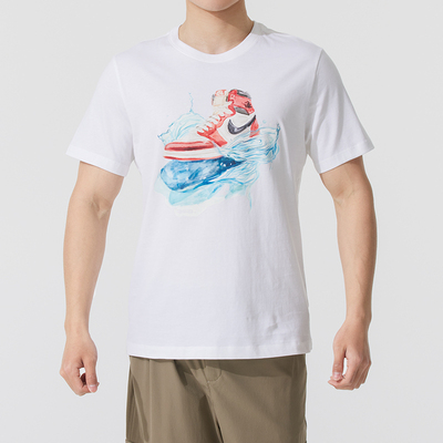 耐克T恤男2025夏季新款运动服潮流时尚印花柔软舒适透气短袖上衣