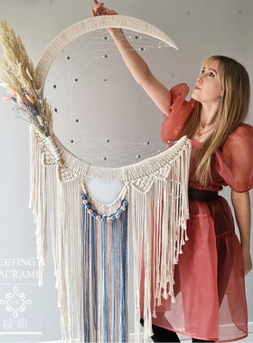 手工编织捕梦网高级壁挂摩洛哥风挂毯轻奢ins墙饰macrame民宿软装