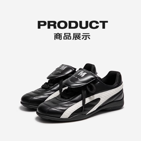 MIO米奥女鞋2025春季新款拳击鞋芭蕾风德训圆头休闲运动赛车鞋女