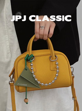jpjclassic夏日新款头层牛皮波士顿单肩小包百搭通勤包手提软包