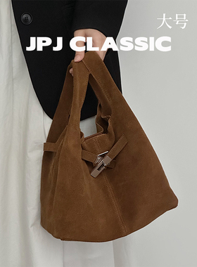 jpjclassic磨砂牛皮凯莉包女菜篮子手腕包单肩斜挎水桶包百搭通勤