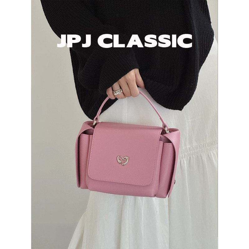 jpjclassic牛皮挂耳包女单肩斜挎可爱小方包百搭小包包