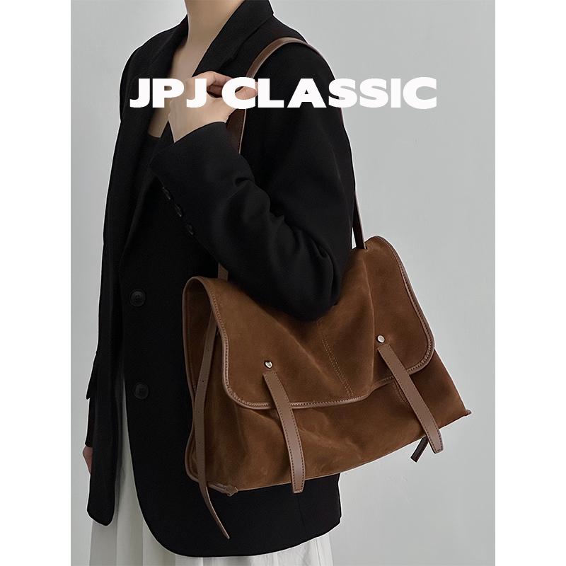 头层牛皮邮差包女单肩斜挎托特包