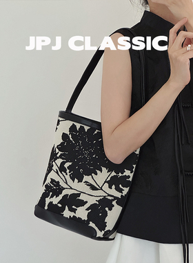 jpjclassic新中式托特包慵懒风百搭大容量国风通勤水桶包腋下包