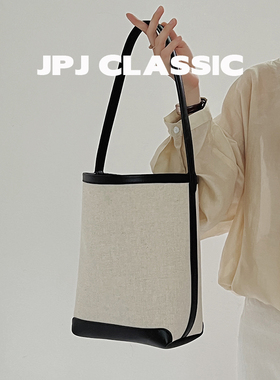 jpjclassic帆布水桶包托特包女日韩甜酷风腋下包百搭通勤包慵懒风