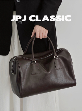 jpjclassic植鞣牛皮波士顿枕头包女单肩斜挎手提包通勤软包腋下包