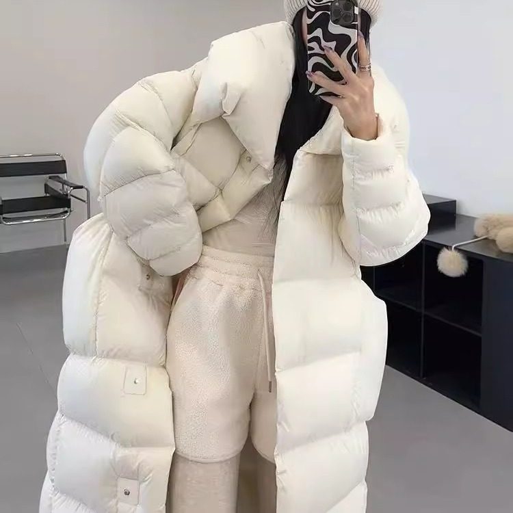 90白鸭绒羽绒服女长款过膝2025冬季新款加厚极寒泡芙宽松外套袄子,女装/女士精品,羽绒服,淘宝优惠券,粉丝福利购,淘宝优惠卷
