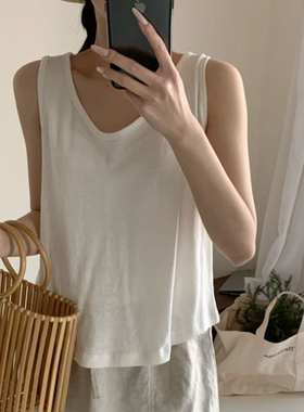 春夏新款汉麻背心女韩系外穿文艺百搭宽松休闲内搭无袖打底衫上衣