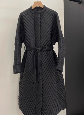 90白鹅绒羽绒服女2025冬季新款立领宽松风衣面包服外套长款上衣