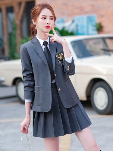 Пиджак классического кроя, юбка в складку, демисезонный комплект для раннего возраста для работы
