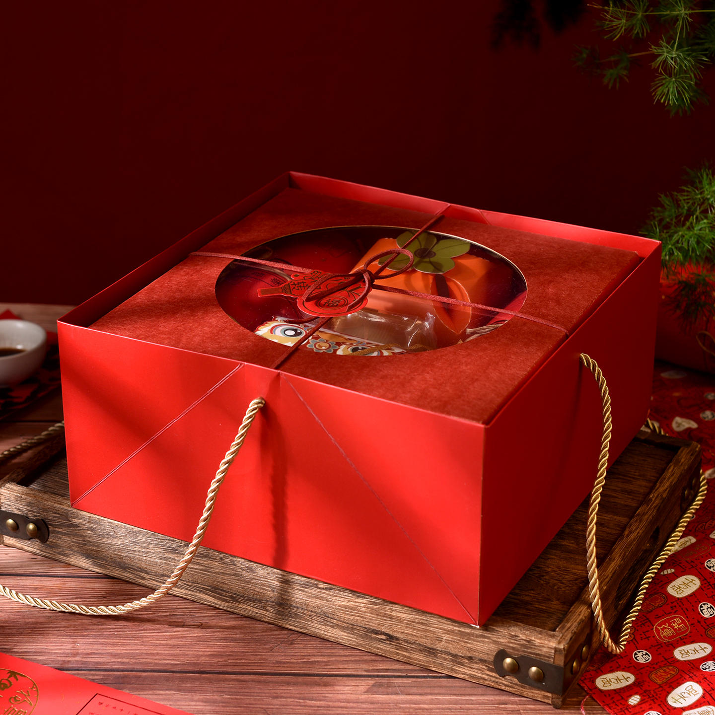 2026年货礼品包装盒零食大礼包糕点阿胶红枣腊肉熟食手提空盒子大