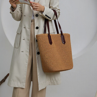 草编包女高级感轻奢风实用型海边度假慵懒风2025新款大容量拍照