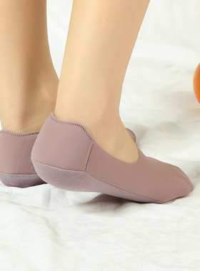 biling冰丝光面毛巾底后跟海绵垫防震硅胶防脱纯欲风高颜值船袜女