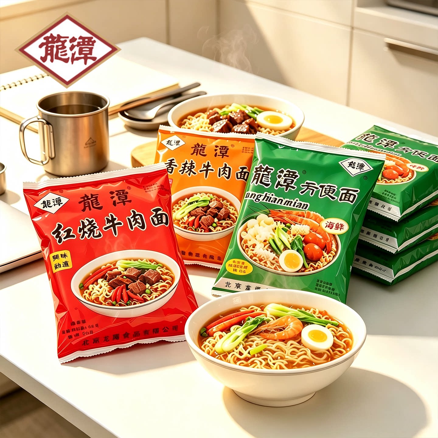 老北京密云特产龙潭方便面95g*6袋海鲜麻辣香辣味干脆面火锅泡面