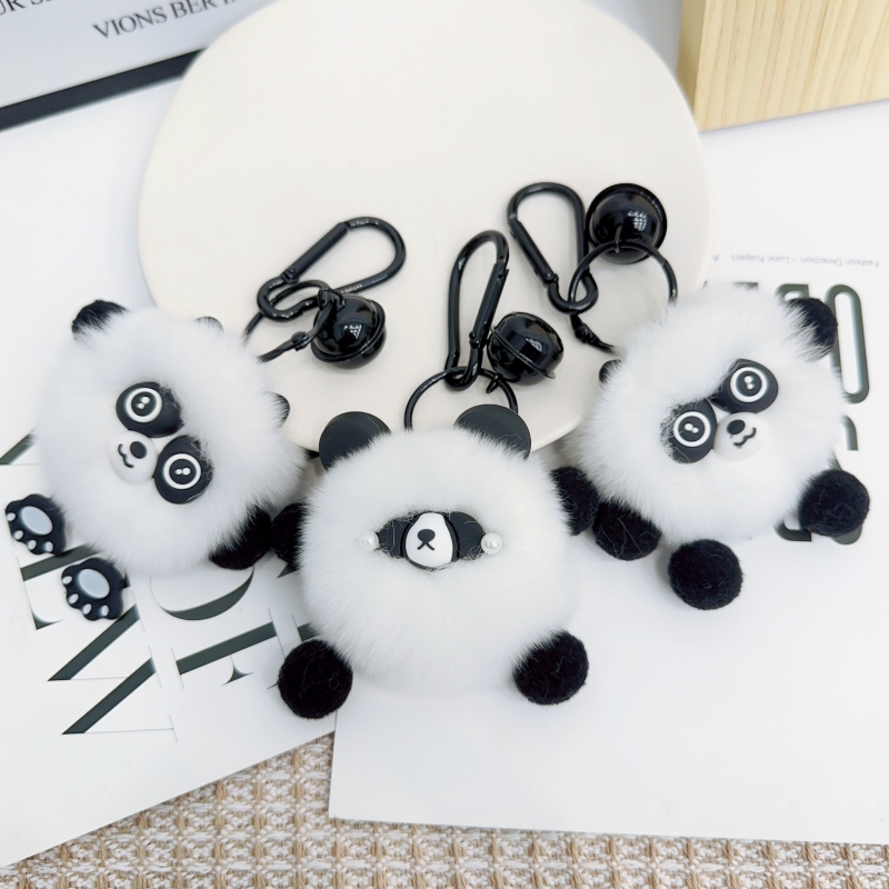 小熊猫獭兔毛包包钥匙扣挂件