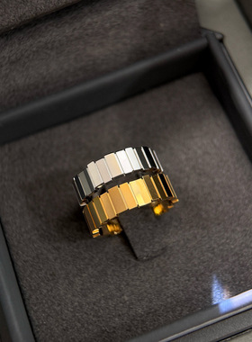 S925纯银不规则阶梯光面镜面方块戒指精工高级感CNC工艺指环