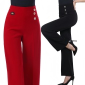 交谊舞国标舞练功广场舞拉丁舞跳舞长裤 摩登舞裤 子女士高腰直筒裤