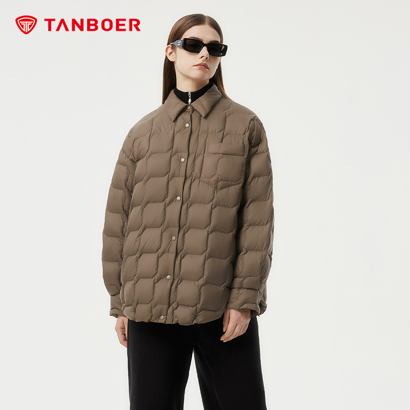 坦博尔衬衫式女士轻暖羽绒服