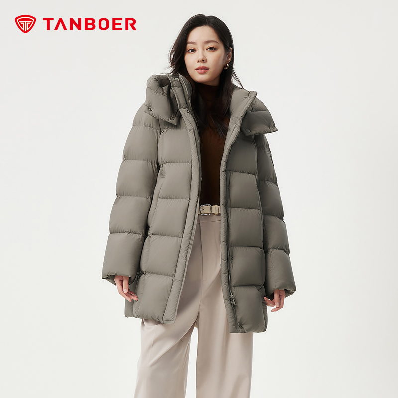 坦博尔中长款羽绒服206g高倍充绒