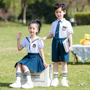 校服幼儿园园服朗诵毕业班服 中学生合唱团演出服小学生英伦风夏装