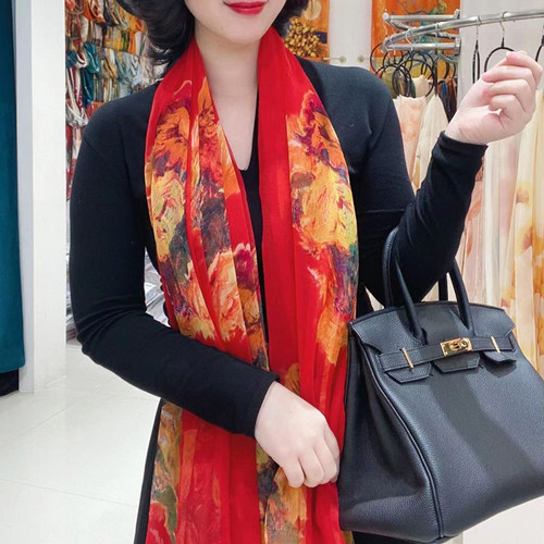 高级感超纱巾女长款妈妈款围巾