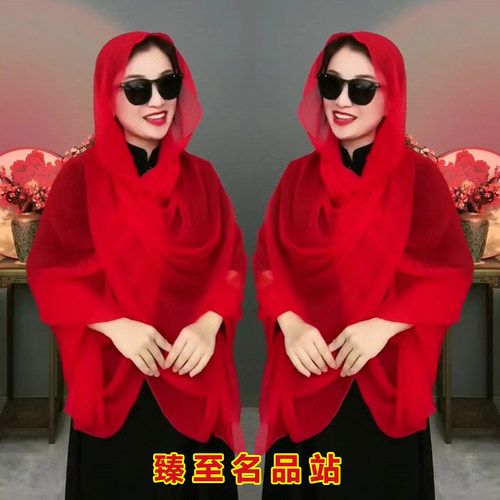 女秋冬时尚洋气百搭丝巾舞蹈道具
