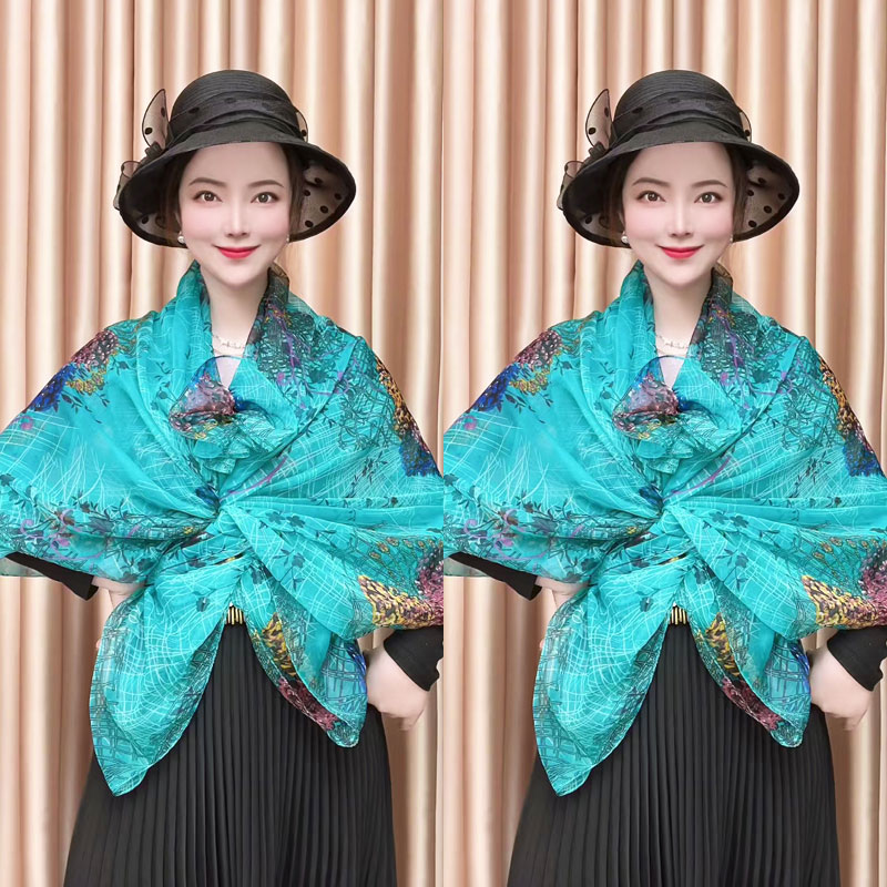 超大百搭广场舞纱巾披肩防晒头巾
