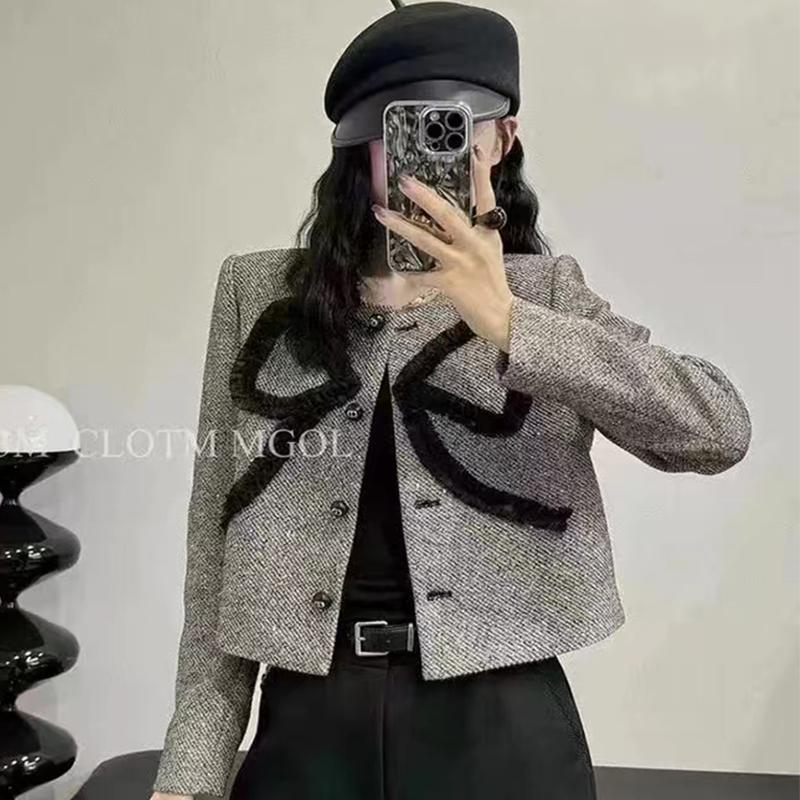 2025年秋季新款女装名媛长袖上衣短装外套减龄潮流淑女休闲百搭