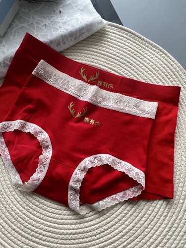 纯棉秋冬情侣款内裤一男一女