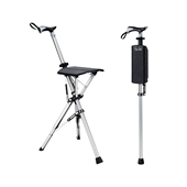 手杖椅子折叠拐杖椅拐杖凳便携拐棍登山杖 Da台达椅 Step2Gold