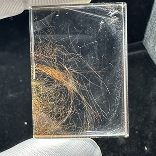 天然金发晶水晶吊坠黄发晶方块四六无事牌彩虹情侣款挂件晶体干净