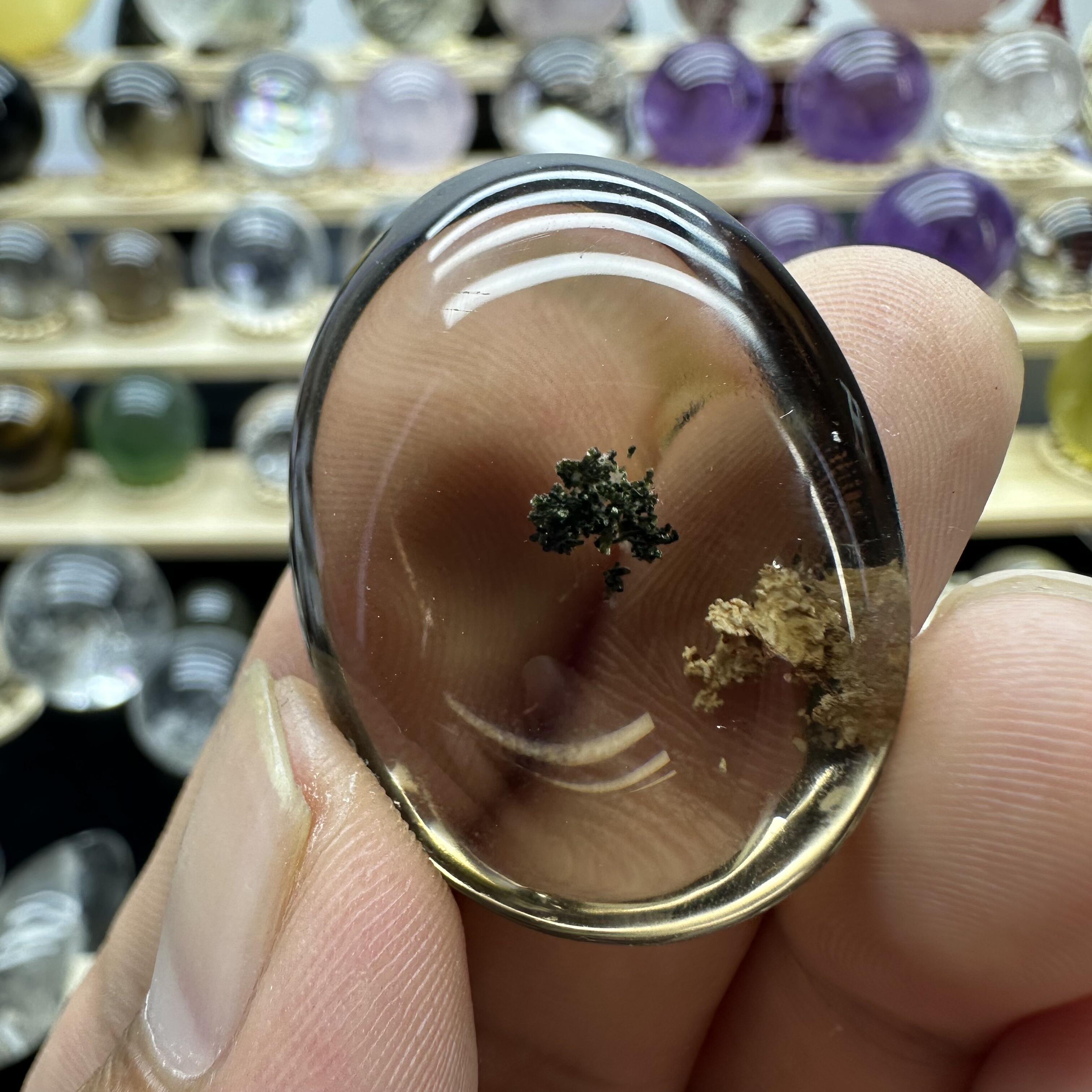 天然水晶包裹体绿幽灵共生花幽灵吊坠裸石项链坠子一物一图精品
