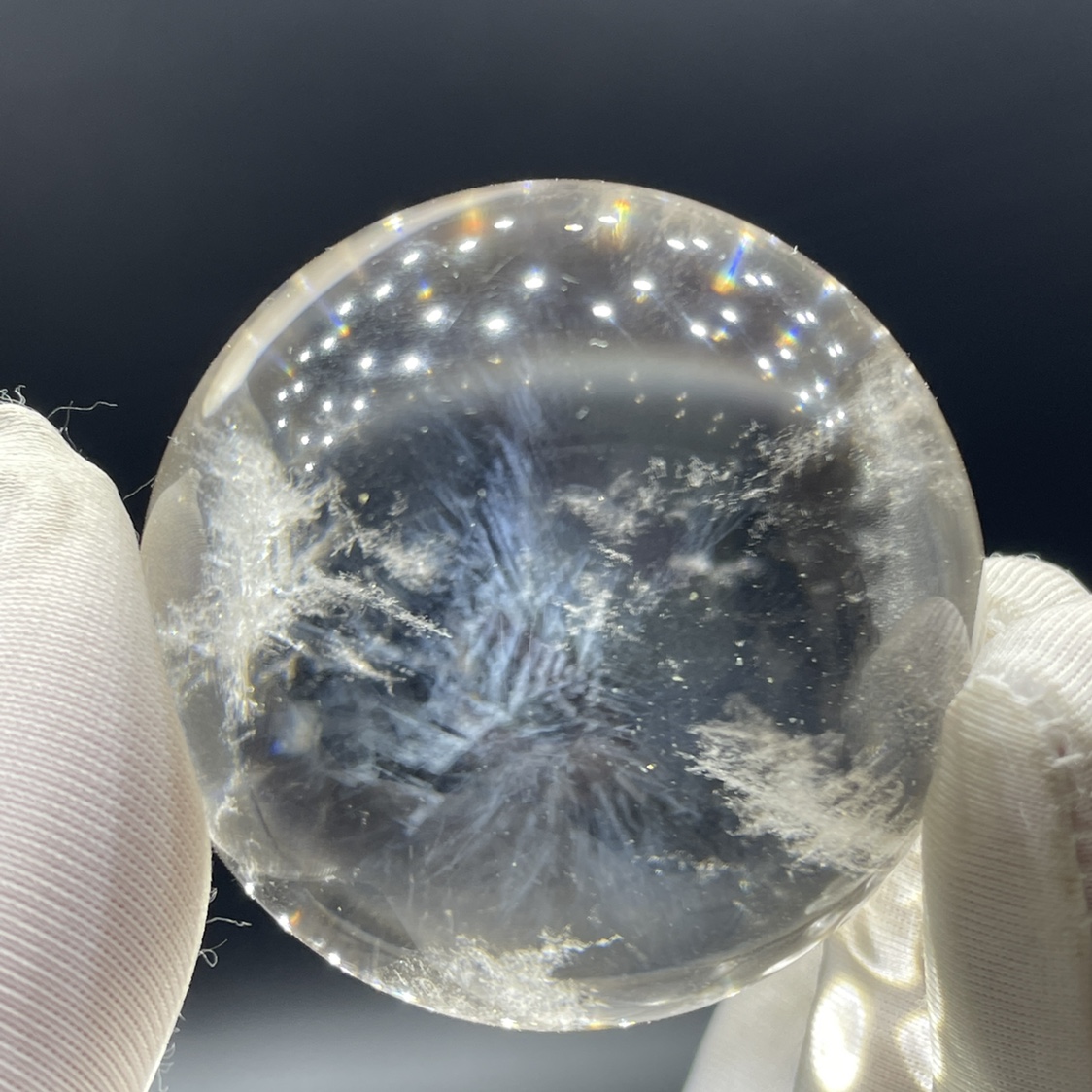 天使的羽毛 天然原石打磨水晶球摆件 晶体干净家居送礼消磁能量强