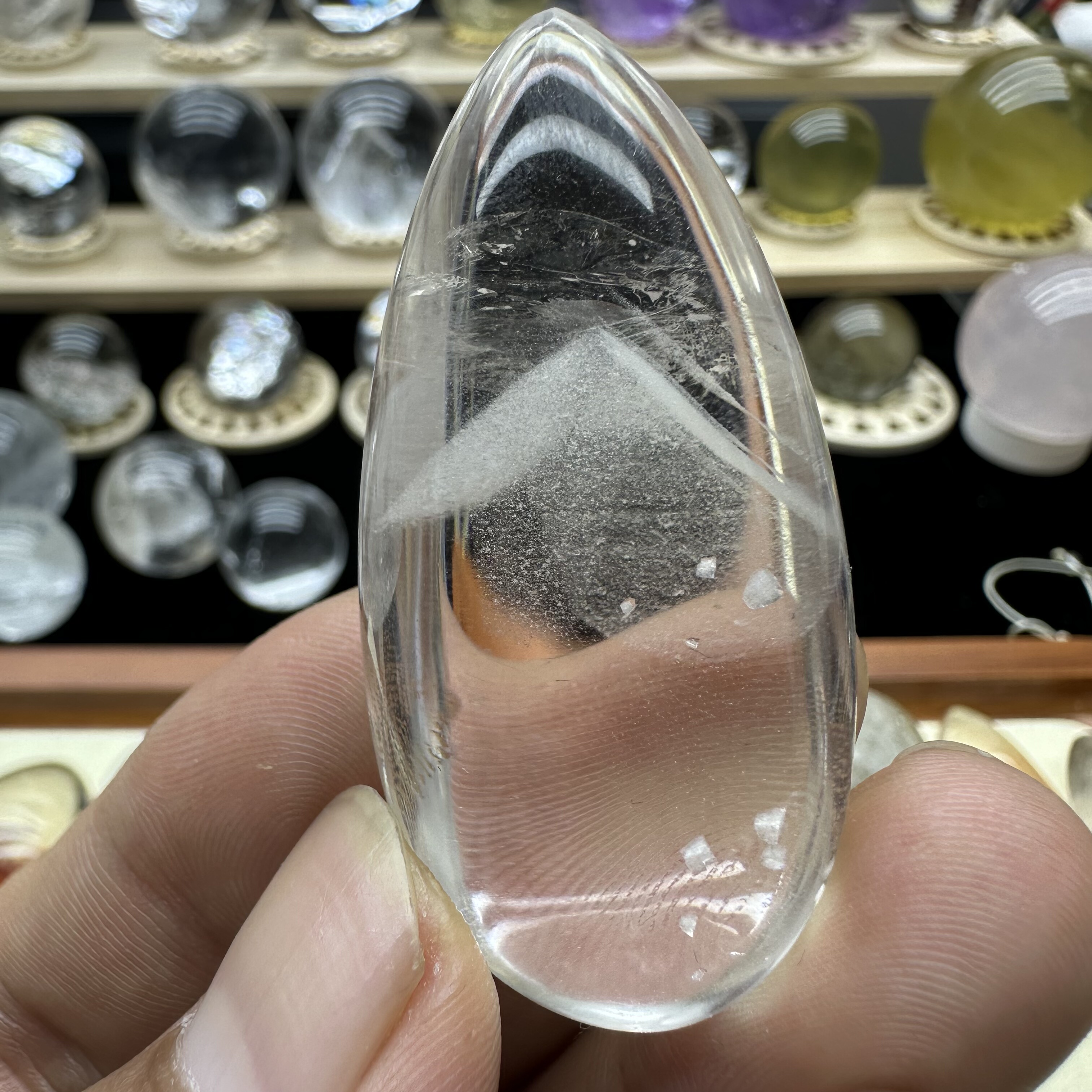 天然白水晶千层银山吊坠饰品白幽灵金字塔晶体通透一物一图能量石