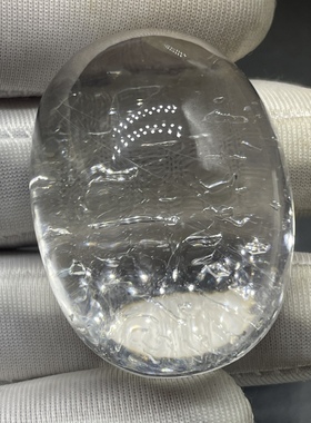 天然白水晶水胆纹路带发晶共生 晶体通透超亮 饰品挂坠裸石净化等