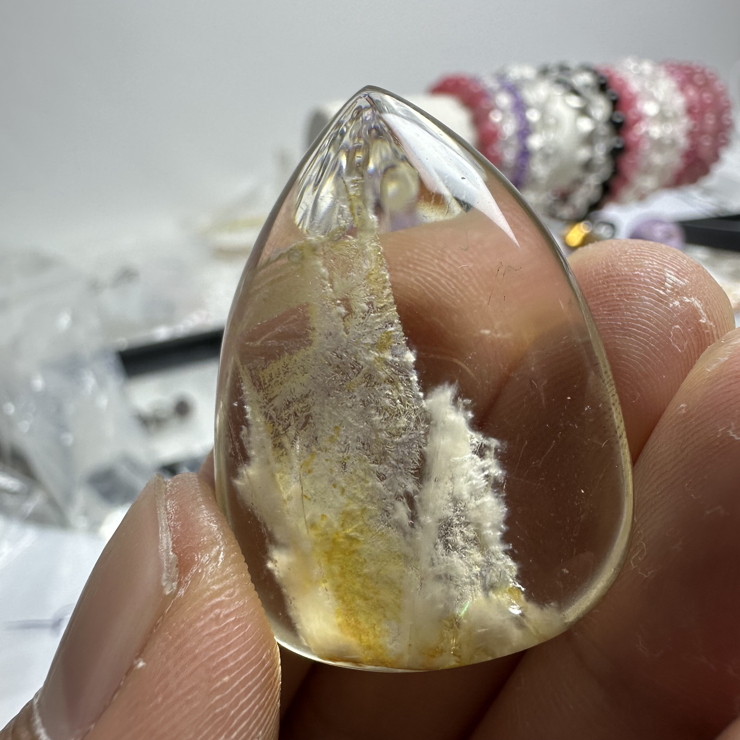 天然黄水晶水滴型挂件吊坠毛衣链七彩虹黄胶花白兔毛男女款裸石,饰品/流行首饰/时尚饰品新,颈饰,淘宝优惠券,粉丝福利购,淘宝优惠卷