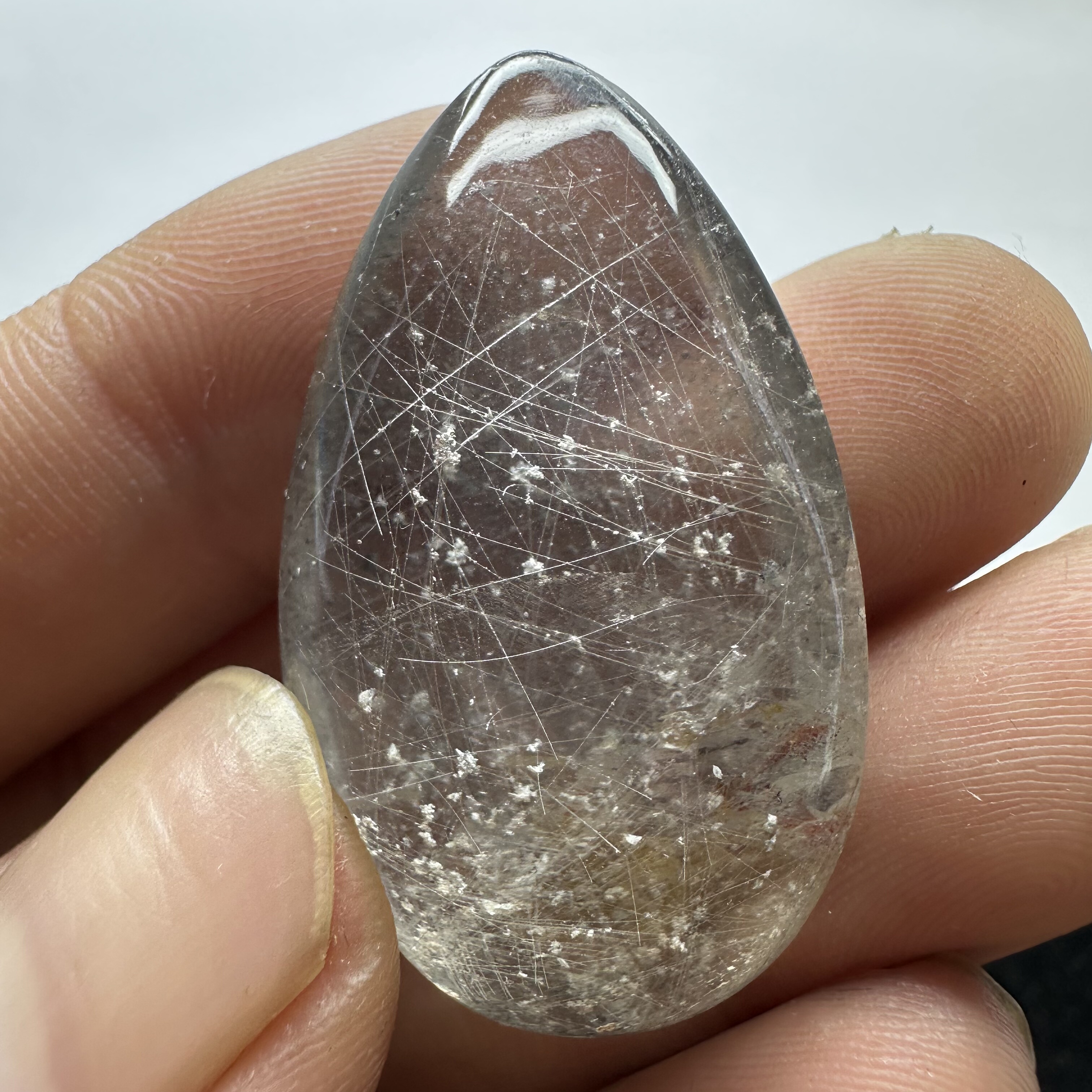 天然白水晶包裹体发晶穿幽灵意象水晶吊坠饰品项链男女款一物一图