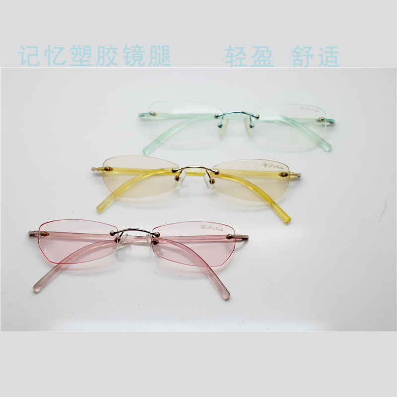 果冻记忆超弹塑胶无框眼镜架近视平光镜框多色可选库存清仓